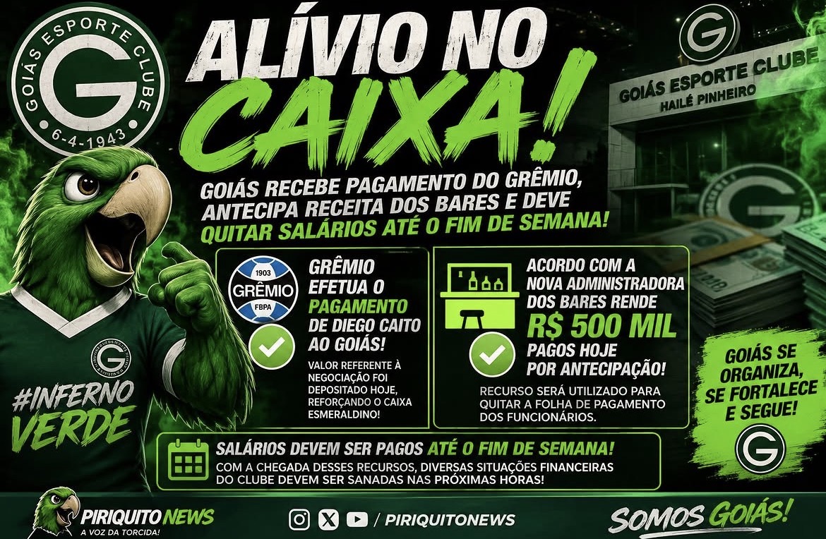 Dinheiro no caixa: Goiás recebe fôlego financeiro